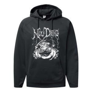 Death Metal Cute Baby Hippo Moo Deng Hippopotamus Performance Fleece Hoodie