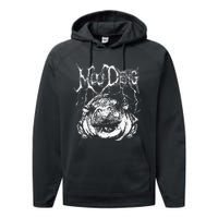 Death Metal Cute Baby Hippo Moo Deng Hippopotamus Performance Fleece Hoodie