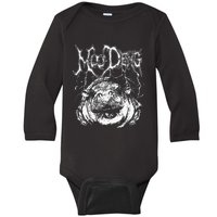 Death Metal Cute Baby Hippo Moo Deng Hippopotamus Baby Long Sleeve Bodysuit