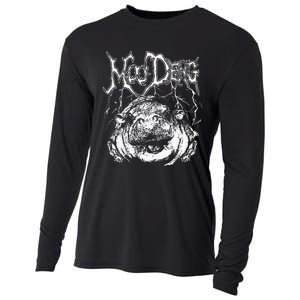 Death Metal Cute Baby Hippo Moo Deng Hippopotamus Cooling Performance Long Sleeve Crew