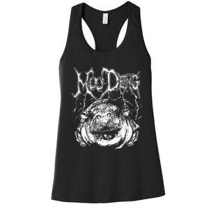 Death Metal Cute Baby Hippo Moo Deng Hippopotamus Women's Racerback Tank