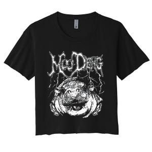 Death Metal Cute Baby Hippo Moo Deng Hippopotamus Women's Crop Top Tee