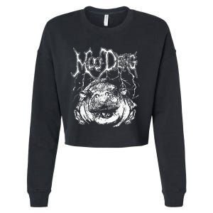 Death Metal Cute Baby Hippo Moo Deng Hippopotamus Cropped Pullover Crew