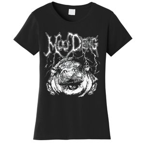 Death Metal Cute Baby Hippo Moo Deng Hippopotamus Women's T-Shirt