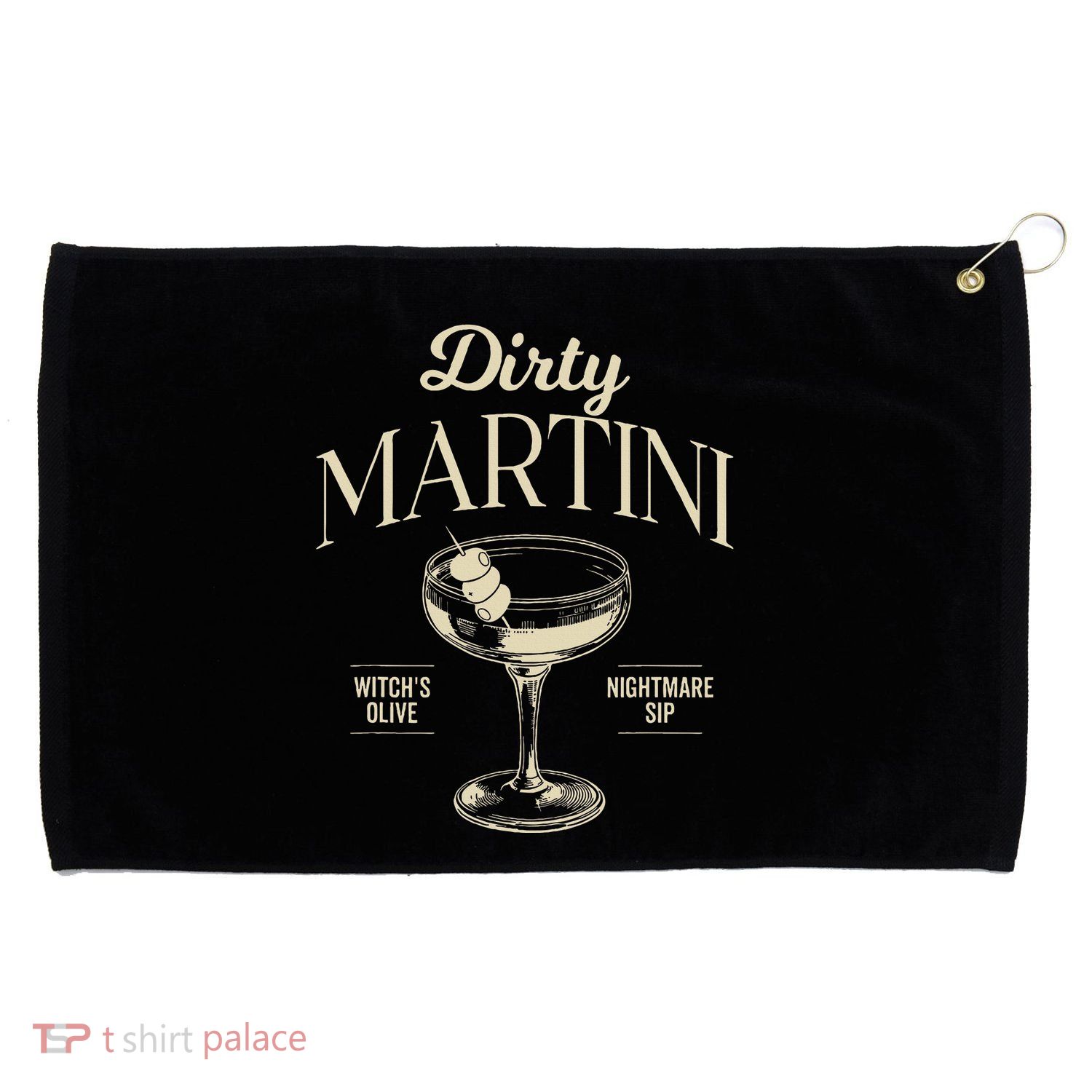 Dirty Martini Costume Funny Cute Cocktail Halloween Party Grommeted Golf Towel