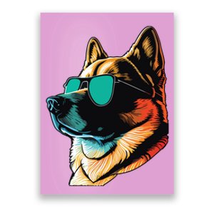 Dad Mom Cool Dog Sunglasses Akita Poster