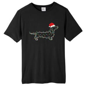 Dachshund Merry Christmas Weiner Xmas Lights Funny Gift Tall Fusion ChromaSoft Performance T-Shirt