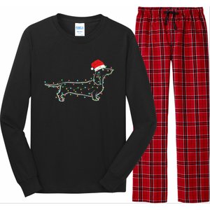 Dachshund Merry Christmas Weiner Xmas Lights Funny Gift Long Sleeve Pajama Set