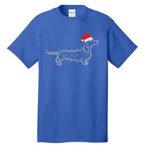 Dachshund Merry Christmas Weiner Xmas Lights Funny Gift Tall T-Shirt