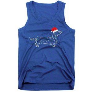 Dachshund Merry Christmas Weiner Xmas Lights Funny Gift Tank Top