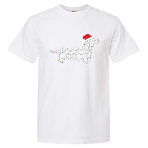 Dachshund Merry Christmas Weiner Xmas Lights Funny Gift Garment-Dyed Heavyweight T-Shirt