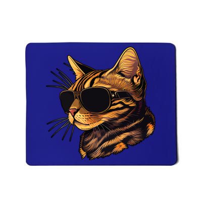 Dad Mom Cat Sunglasses Bengal Cat Funny Gift Mousepad