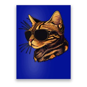 Dad Mom Cat Sunglasses Bengal Cat Funny Gift Poster