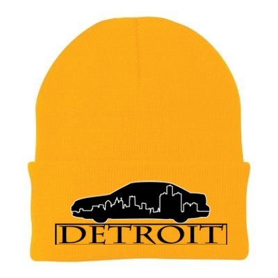 Detroit Motor City Skyline Car Knit Cap Winter Beanie