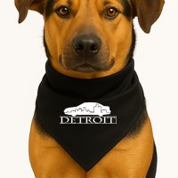 Detroit Motor City Skyline Car USA-Made Doggie Bandana
