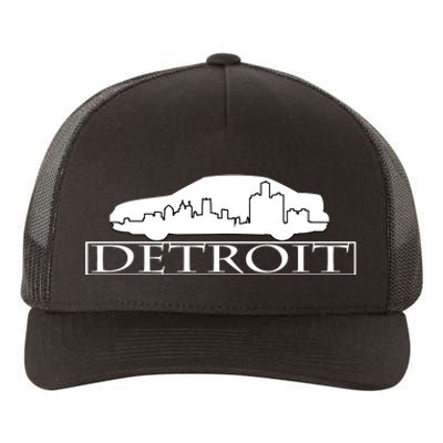 Detroit Motor City Skyline Car Yupoong Adult 5-Panel Trucker Hat