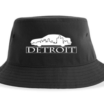 Detroit Motor City Skyline Car Sustainable Bucket Hat