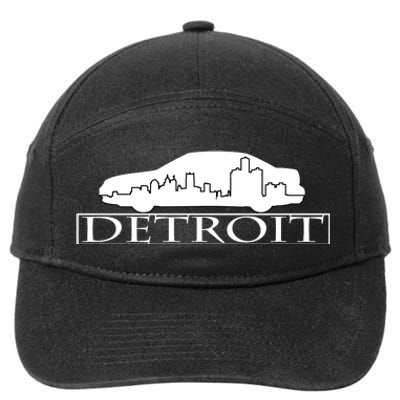 Detroit Motor City Skyline Car 7-Panel Snapback Hat