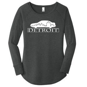 Detroit Motor City Skyline Car Women's Perfect Tri Tunic Long Sleeve Shirt