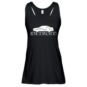 Detroit Motor City Skyline Car Ladies Essential Flowy Tank