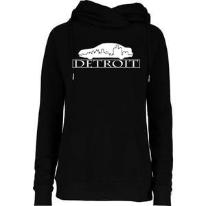 Detroit Motor City Skyline Car Womens Funnel Neck Pullover Hood