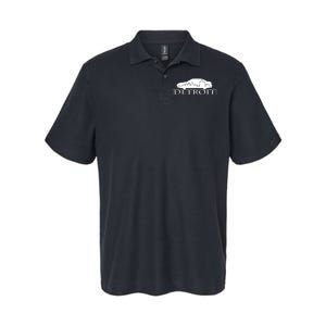 Detroit Motor City Skyline Car Softstyle Adult Sport Polo