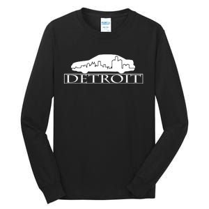 Detroit Motor City Skyline Car Tall Long Sleeve T-Shirt