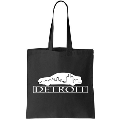 Detroit Motor City Skyline Car Tote Bag