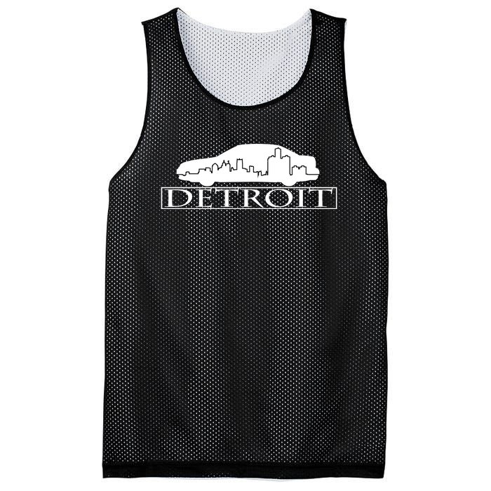 Detroit Motor City Skyline Car Mesh Reversible Basketball Jersey Tank