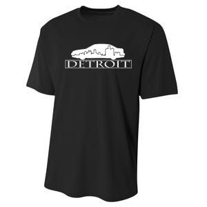 Detroit Motor City Skyline Car Performance Sprint T-Shirt