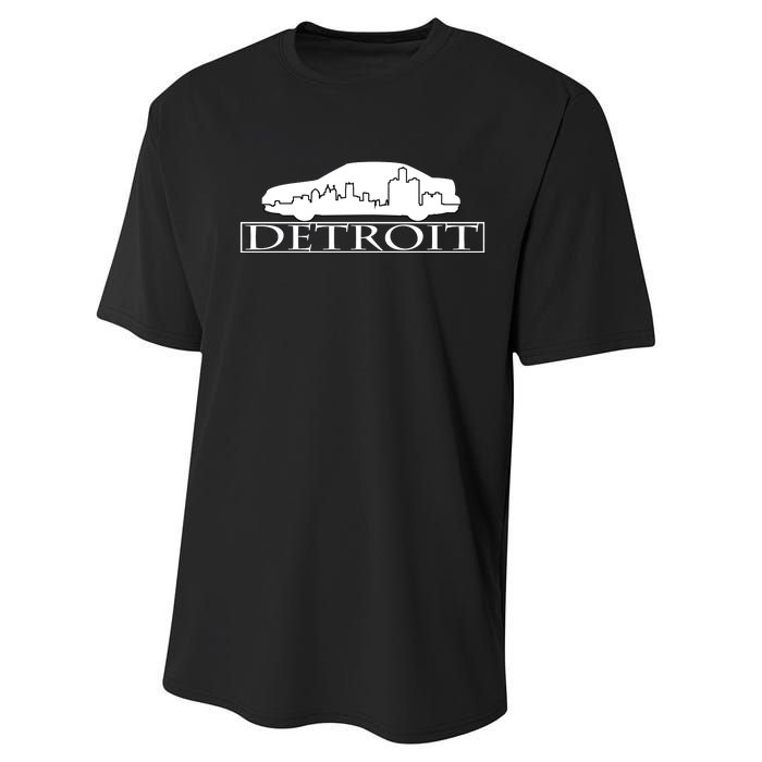 Detroit Motor City Skyline Car Performance Sprint T-Shirt