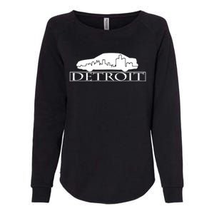 Detroit Motor City Skyline Car Womens California Wash Sweatshirt