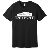 Detroit Motor City Skyline Car Premium T-Shirt