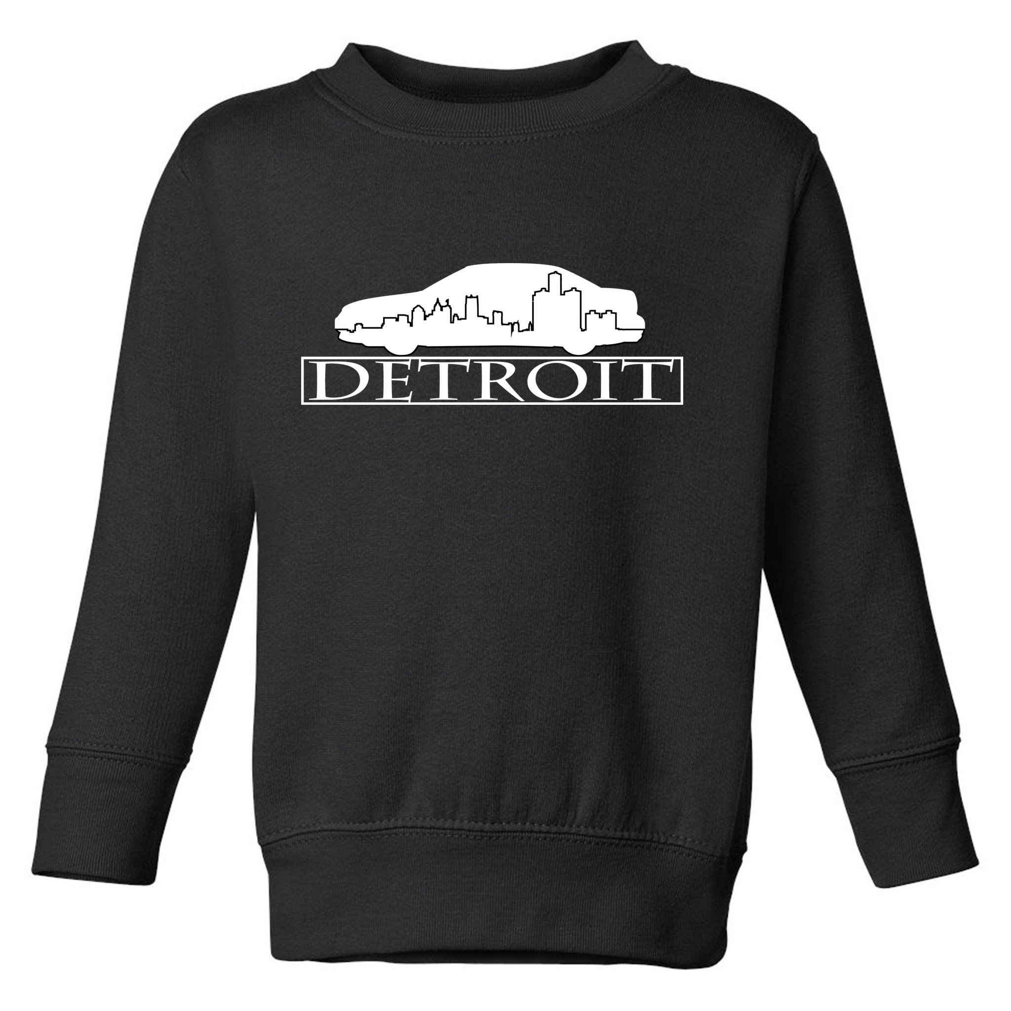 Detroit Motor City Skyline Car Toddler Sweatshirt