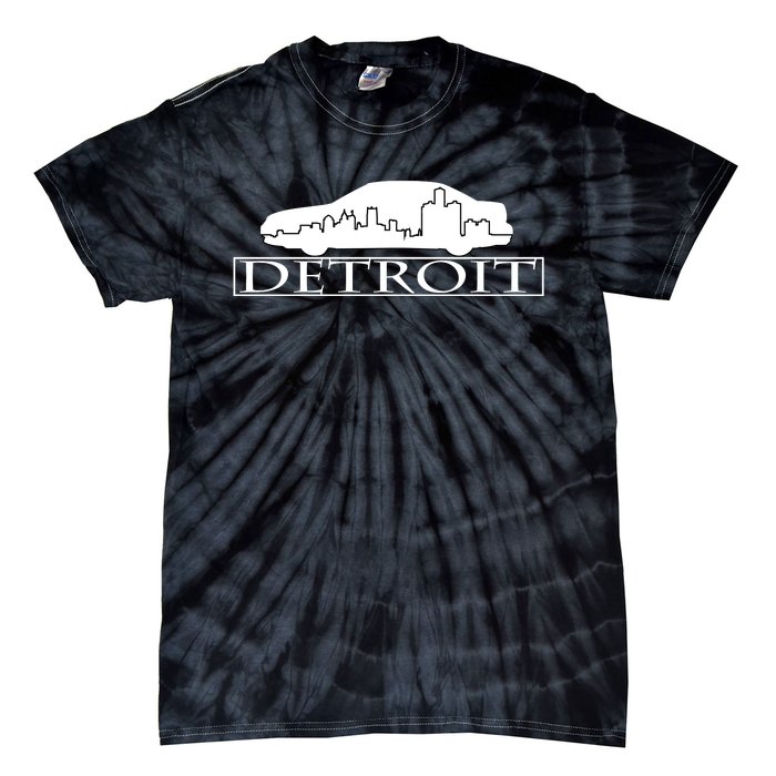 Detroit Motor City Skyline Car Tie-Dye T-Shirt