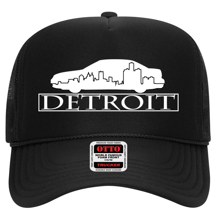 Detroit Motor City Skyline Car Trucker Hat