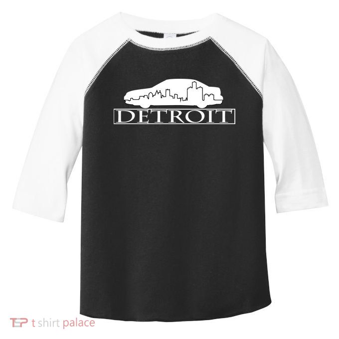 Detroit Motor City Skyline Car Toddler Fine Jersey T-Shirt