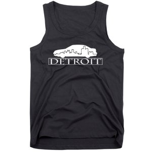 Detroit Motor City Skyline Car Tank Top