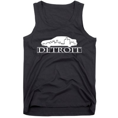 Detroit Motor City Skyline Car Tank Top