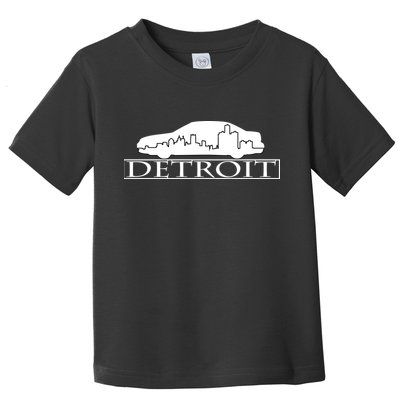 Detroit Motor City Skyline Car Toddler T-Shirt