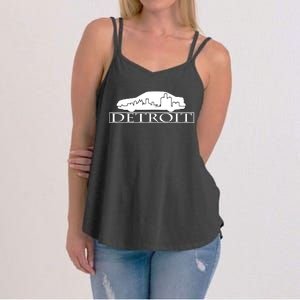 Detroit Motor City Skyline Car Women's Strappy Tank