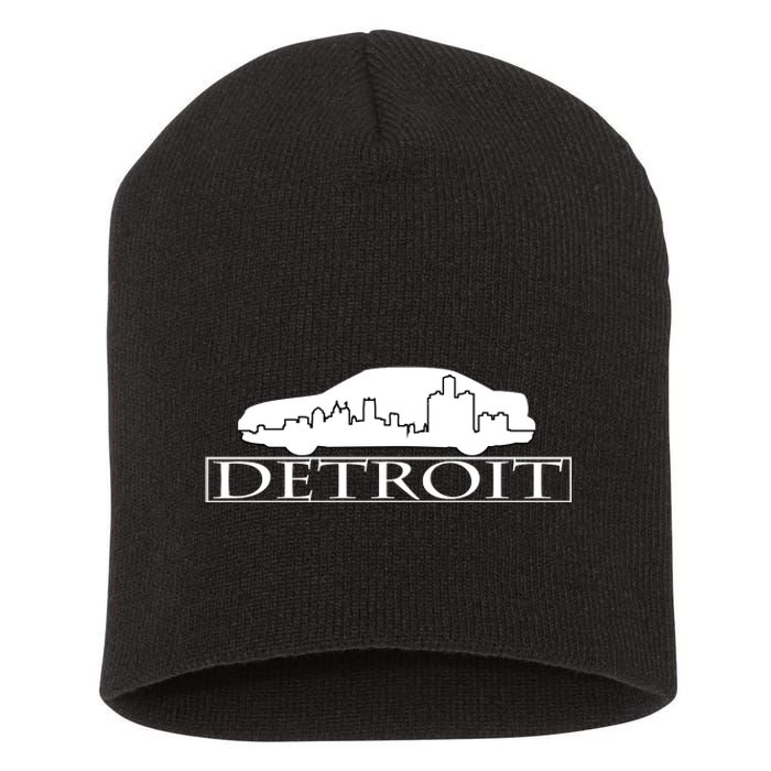 Detroit Motor City Skyline Car Short Acrylic Beanie