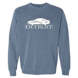 Detroit Motor City Skyline Car Garment-Dyed Sweatshirt