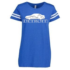 Detroit Motor City Skyline Car Enza Ladies Jersey Football T-Shirt