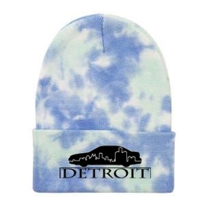 Detroit Motor City Skyline Car Tie Dye 12in Knit Beanie