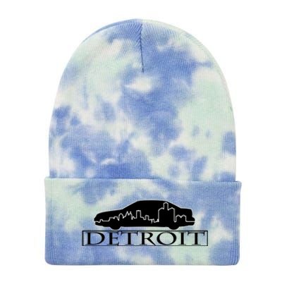 Detroit Motor City Skyline Car Tie Dye 12in Knit Beanie