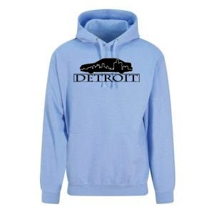 Detroit Motor City Skyline Car Unisex Surf Hoodie