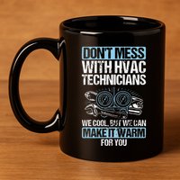 Dont Mess Cool Warm Repairman HVAC Tech Technician HVAC 11oz C Handle Ceramic Mug