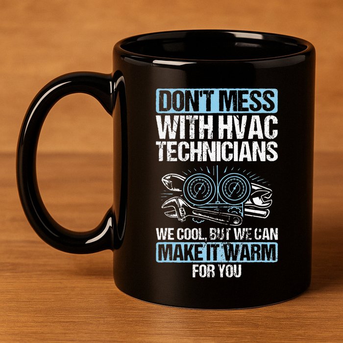 Dont Mess Cool Warm Repairman HVAC Tech Technician HVAC 11oz C Handle Ceramic Mug