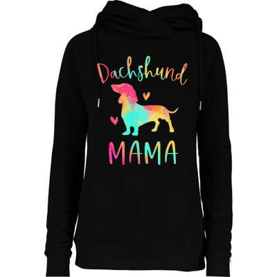 Dachshund Mama Colorful Doxie Gifts Dog Mom Womens Funnel Neck Pullover Hood